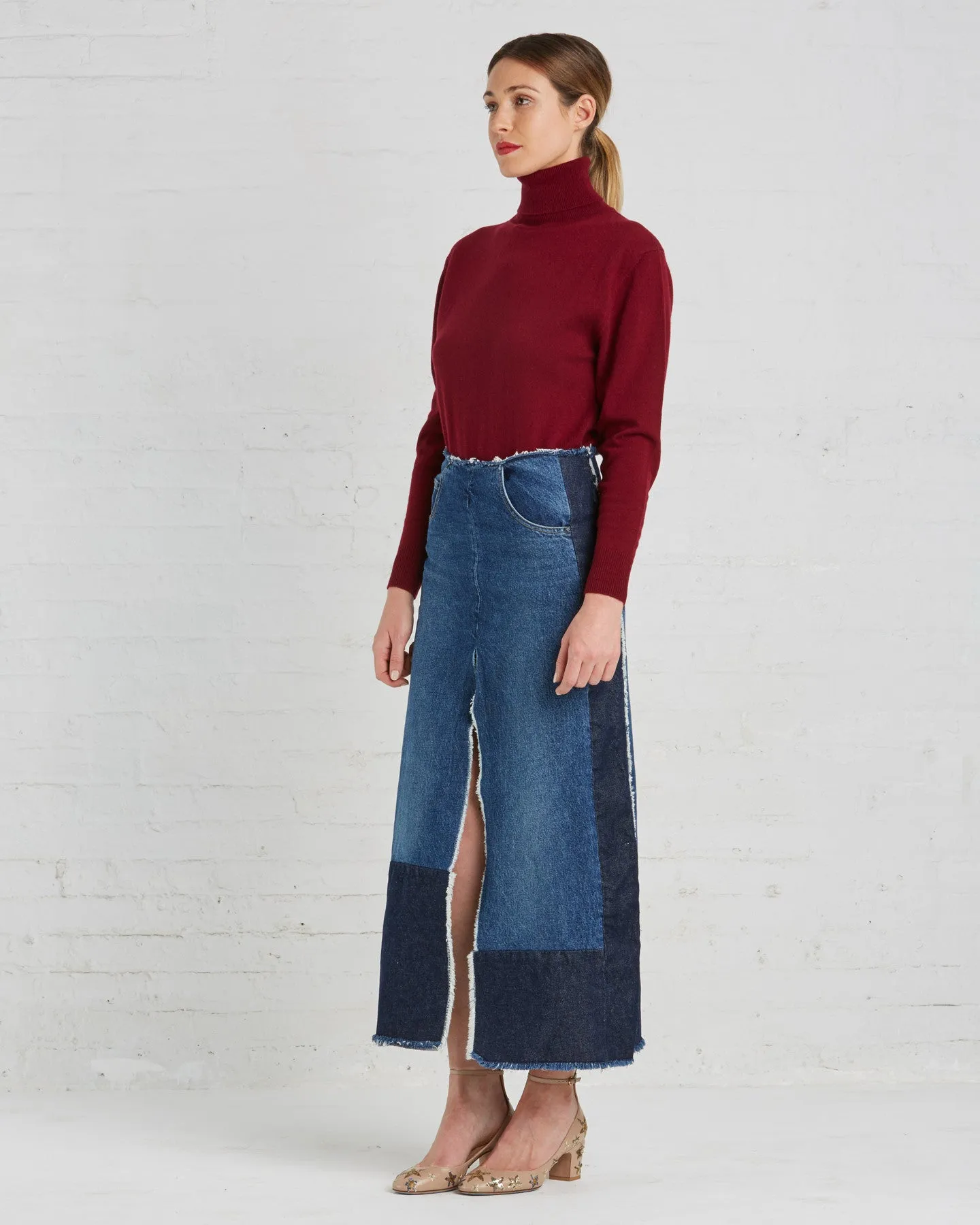 TOME Recycled Denim Front Slit Pencil Skirt - FINAL SALE