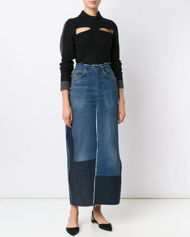 TOME Recycled Denim Front Slit Pencil Skirt - FINAL SALE