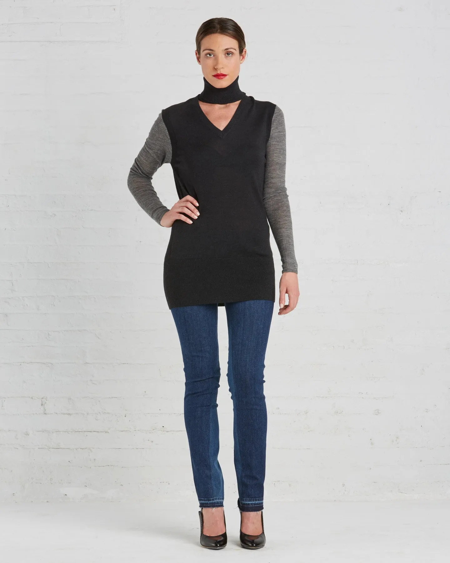 TOME V Turtleneck Sweater in Charcoal - FINAL SALE