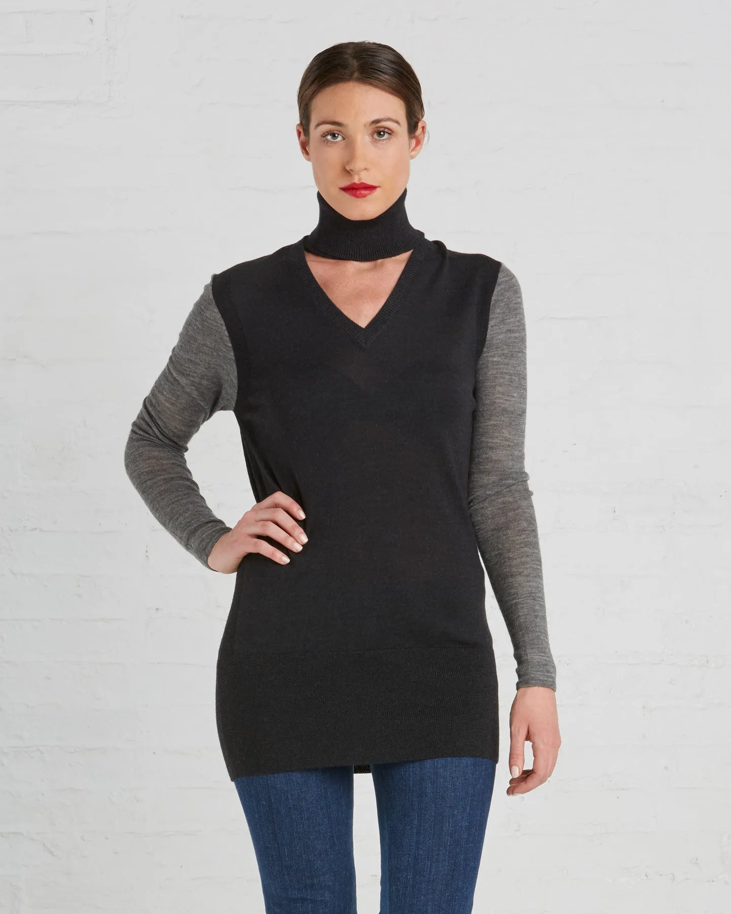 TOME V Turtleneck Sweater in Charcoal - FINAL SALE