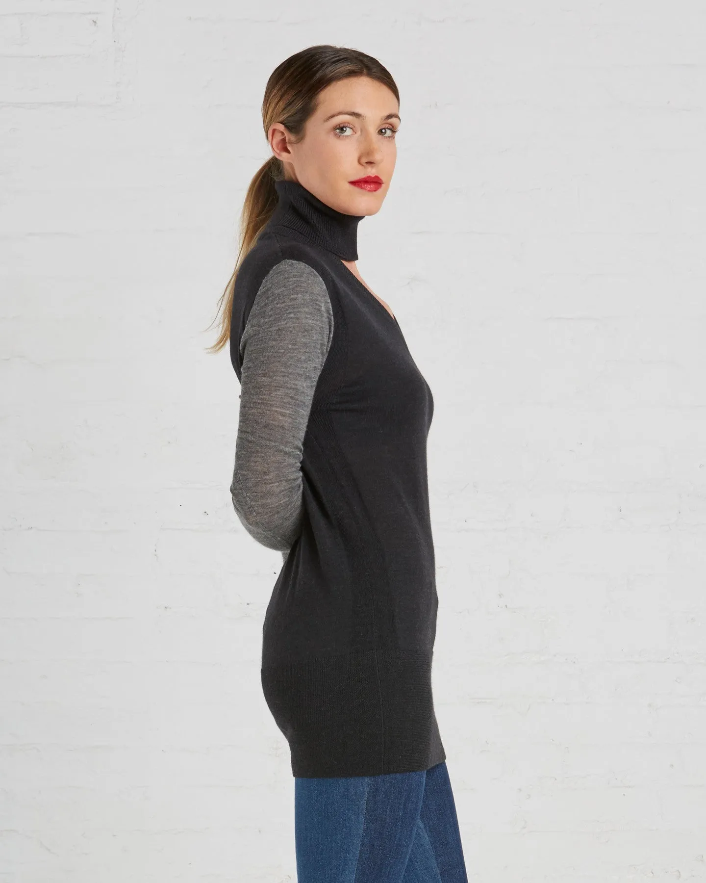 TOME V Turtleneck Sweater in Charcoal - FINAL SALE