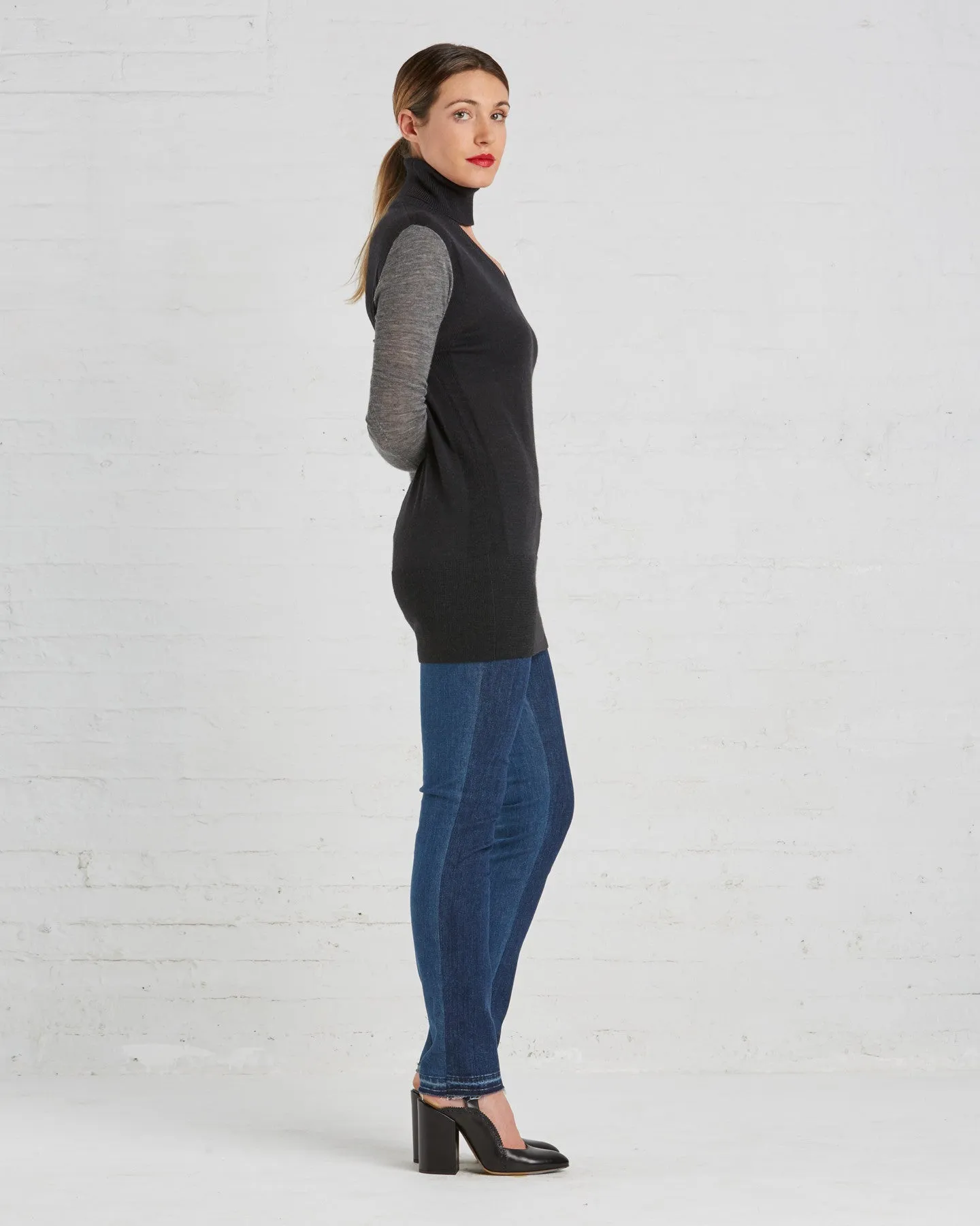 TOME V Turtleneck Sweater in Charcoal - FINAL SALE