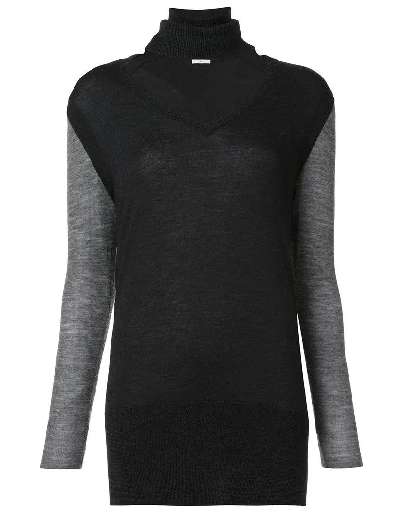 TOME V Turtleneck Sweater in Charcoal - FINAL SALE