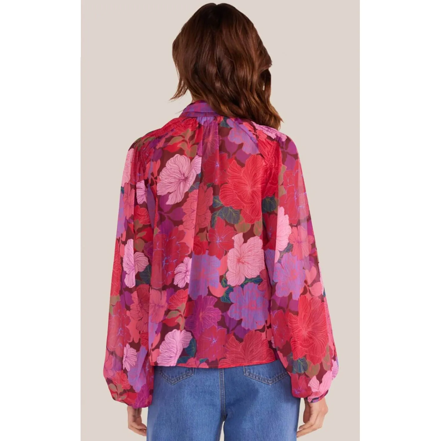 Top Lexie Long Sleeve Blouse - Floral Blooms