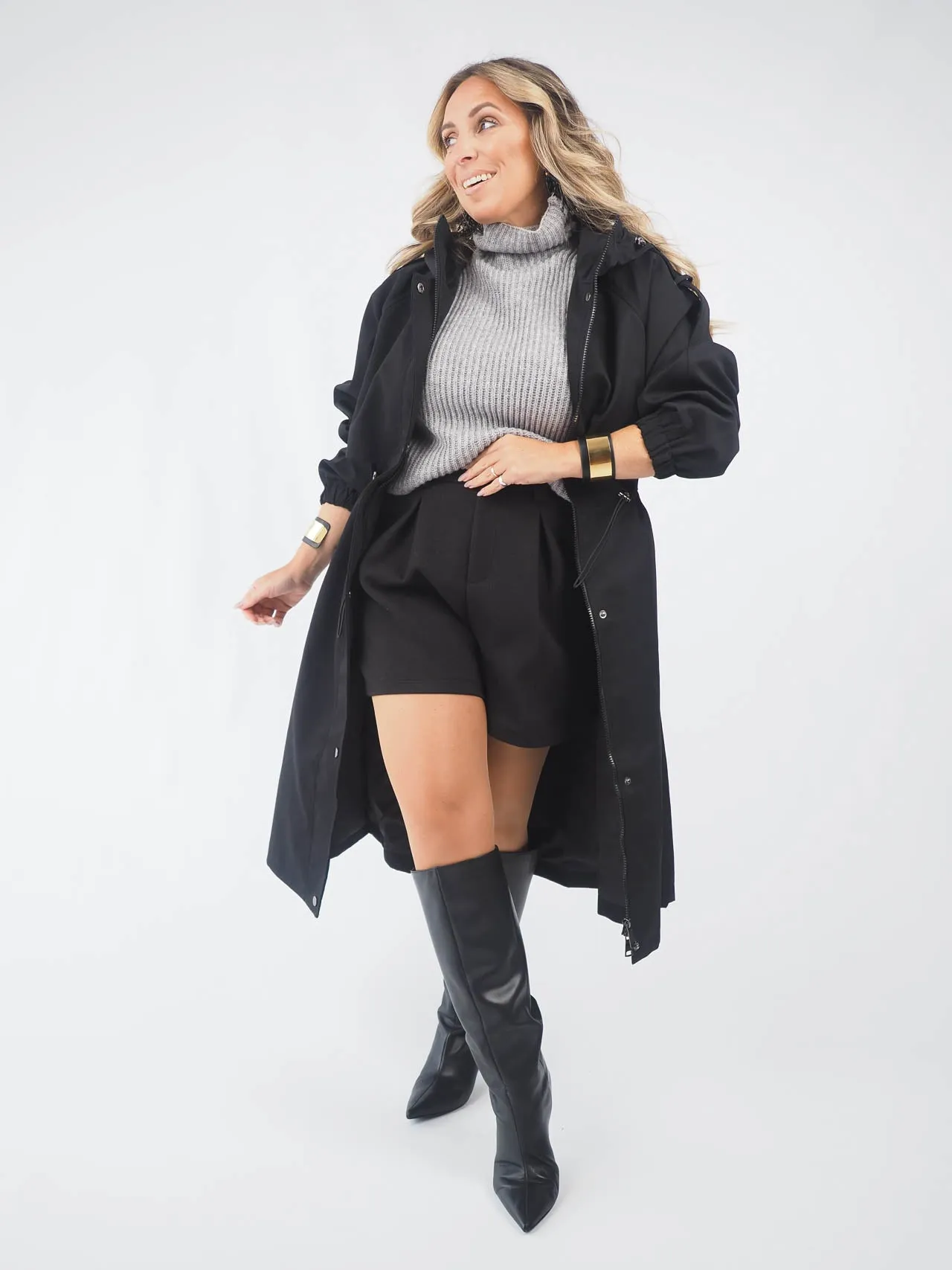 Trench Coat Oversized Com Capuz