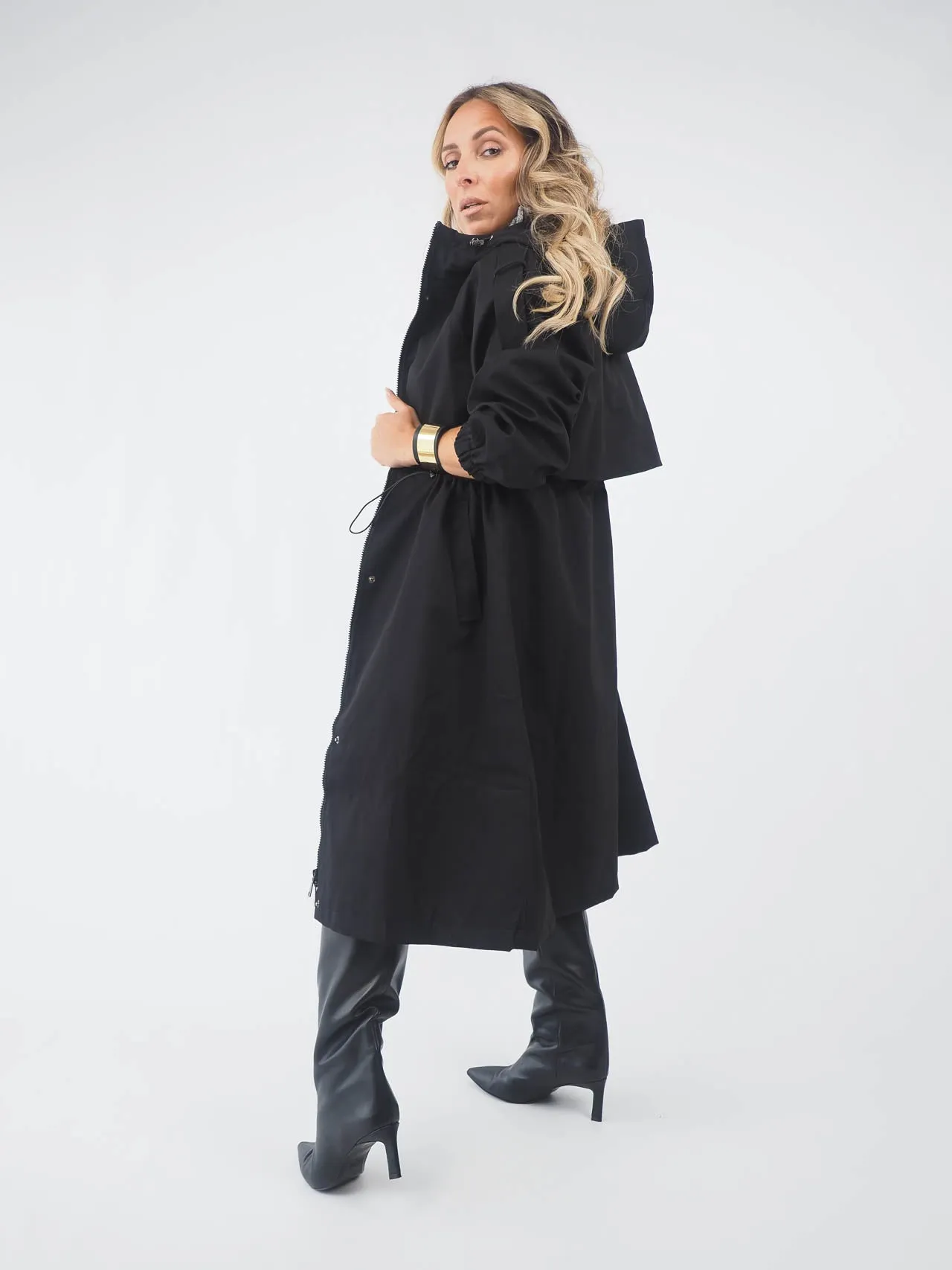 Trench Coat Oversized Com Capuz