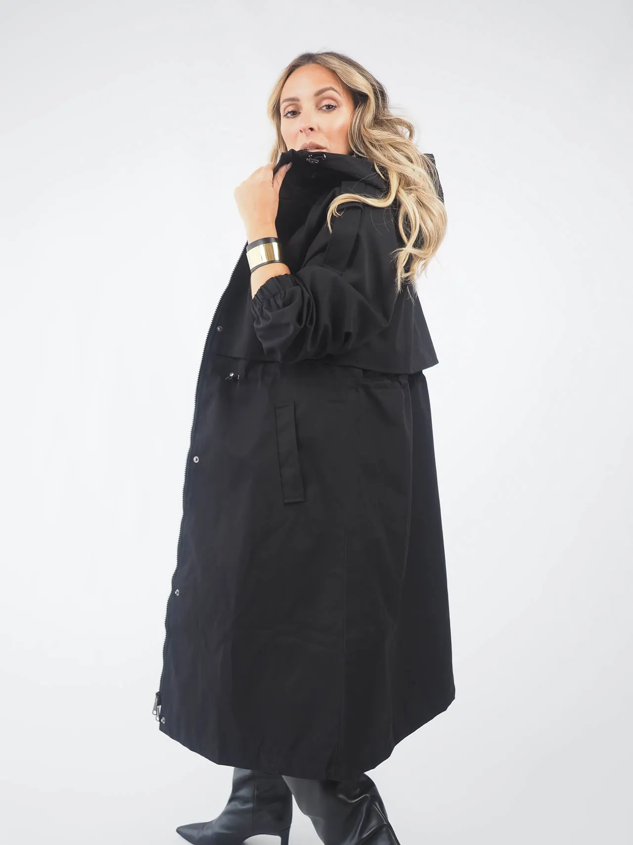 Trench Coat Oversized Com Capuz