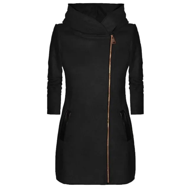 Trendy Long Sleeve Fashion Hooded Coat