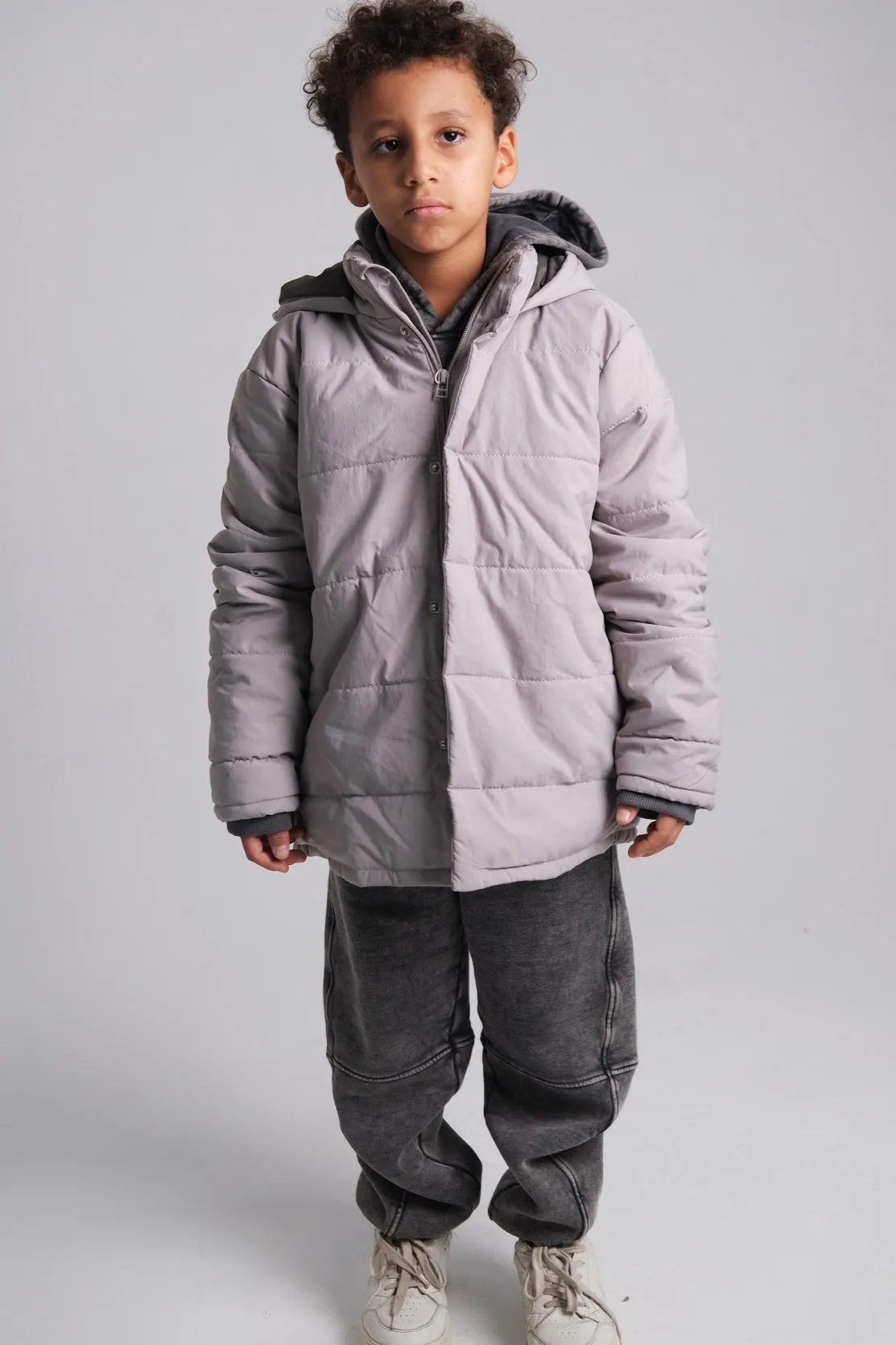 Unisex Grey Puffer Jacket