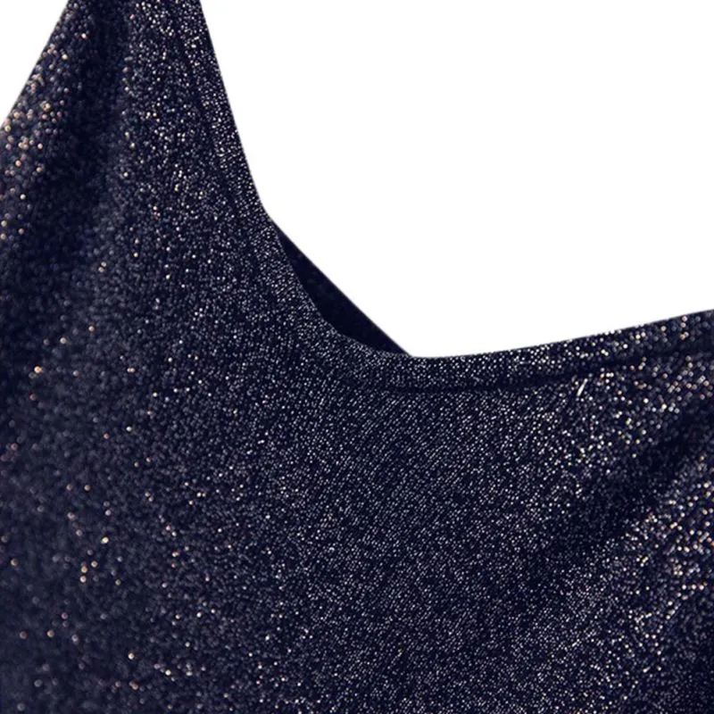 VenusFox Glitter Sexy V-Neck Knitted Tank Tops