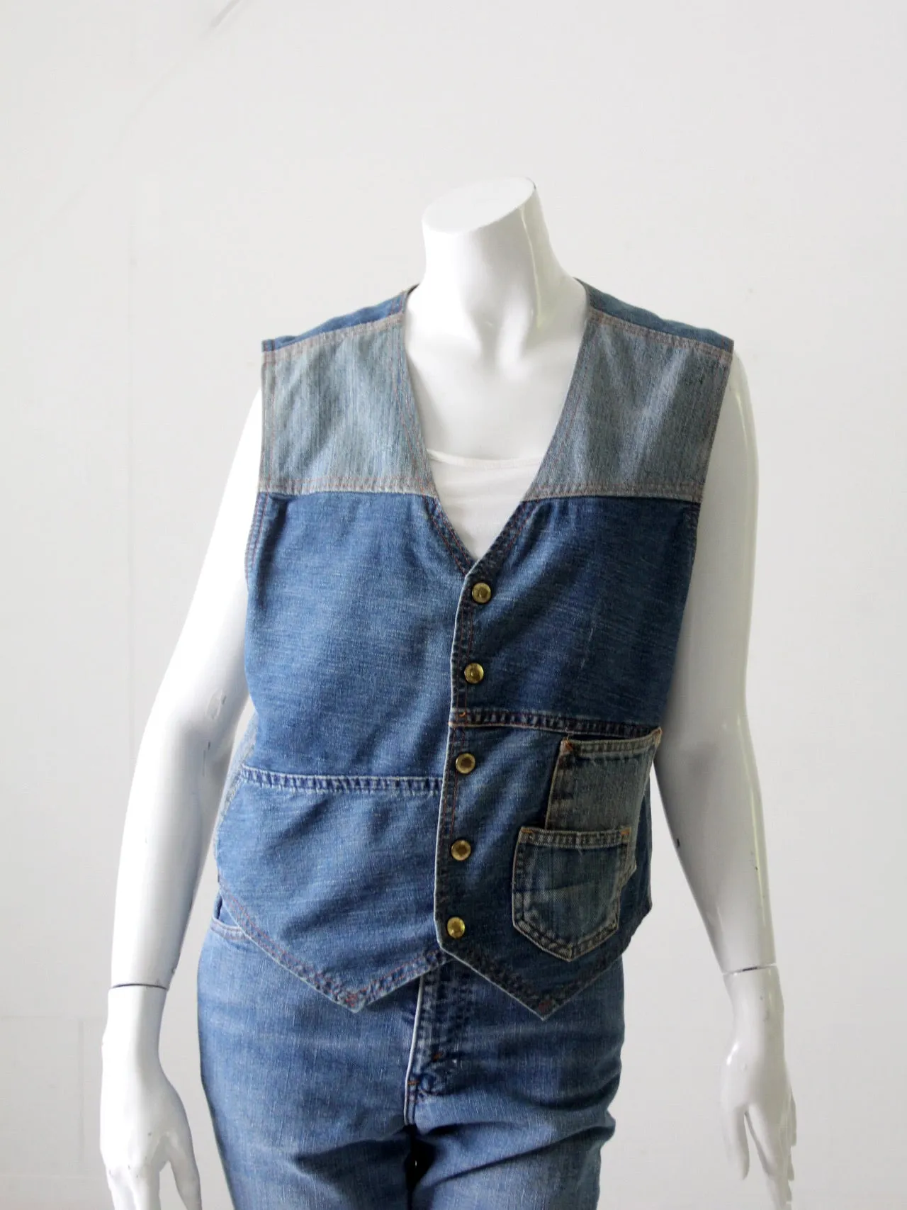 vintage custom denim vest