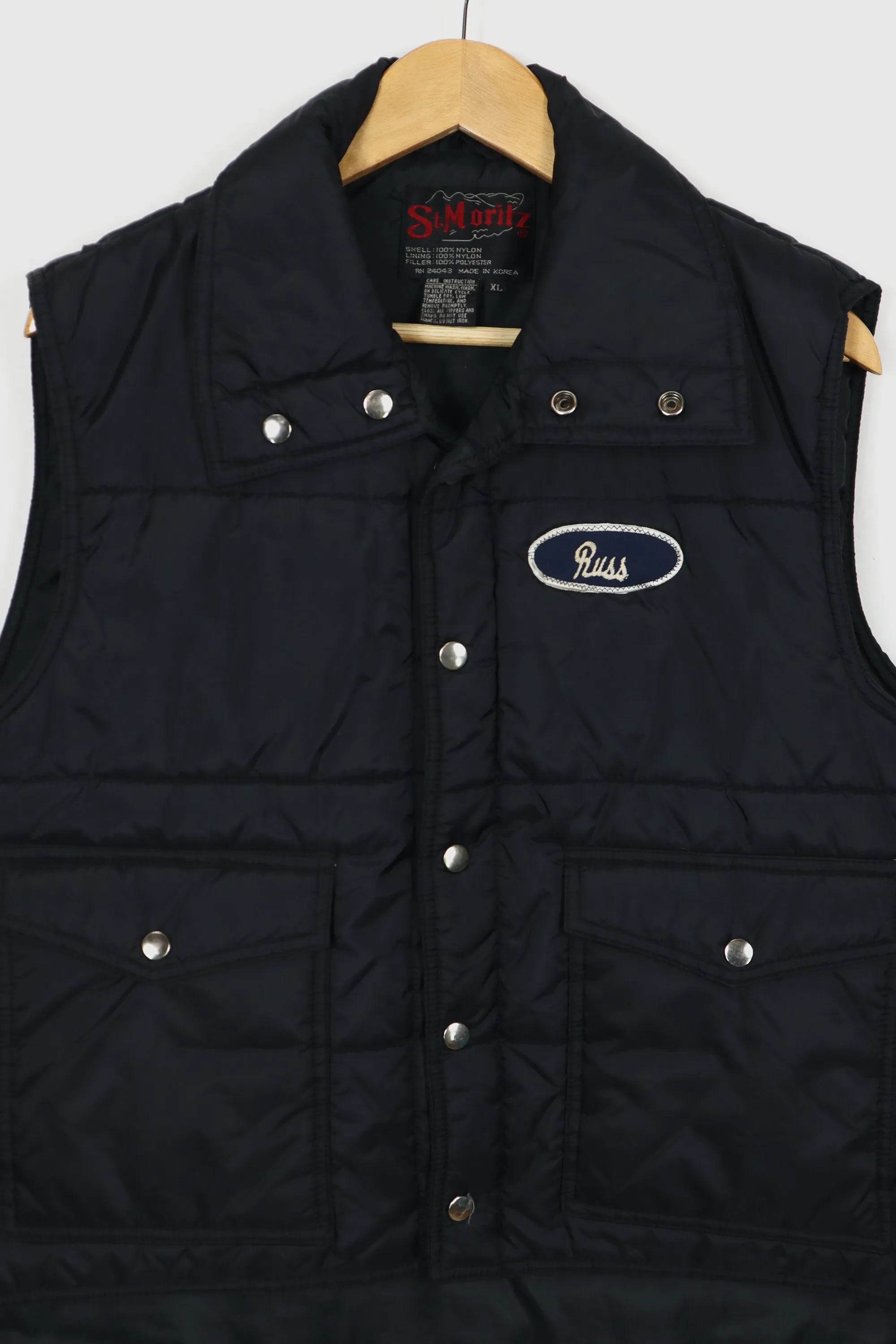 Vintage Nylon Snap Button Puffer Vest