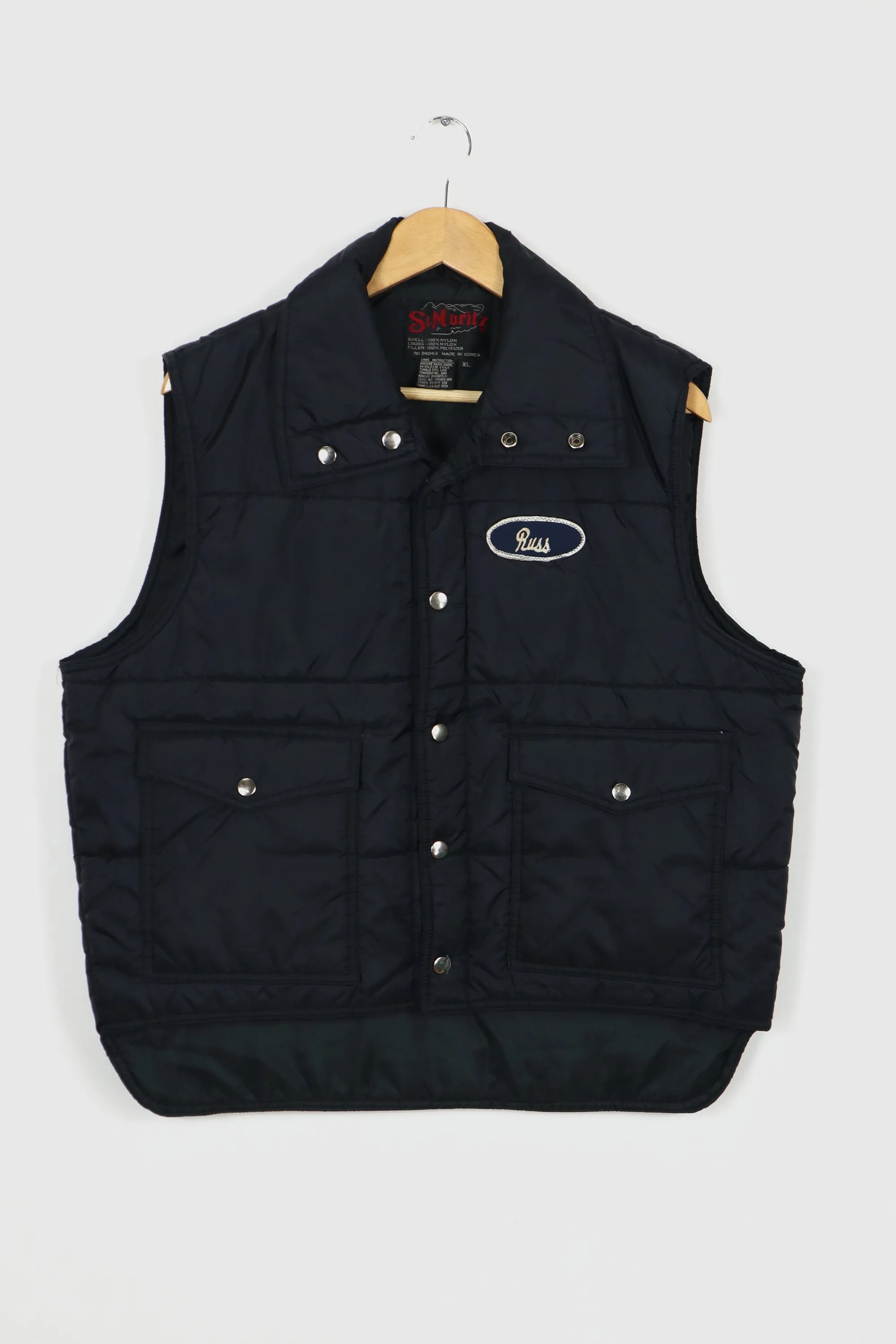 Vintage Nylon Snap Button Puffer Vest