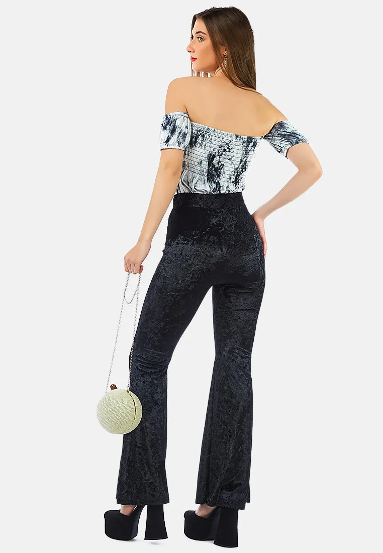 Wiggle Your Way Velvet Flared Pant