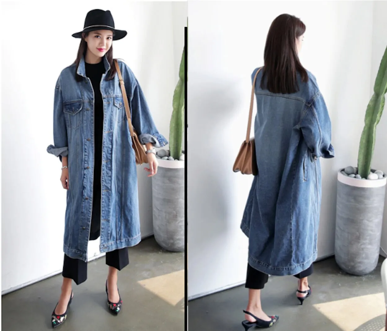 Womens Denim Trench Coat