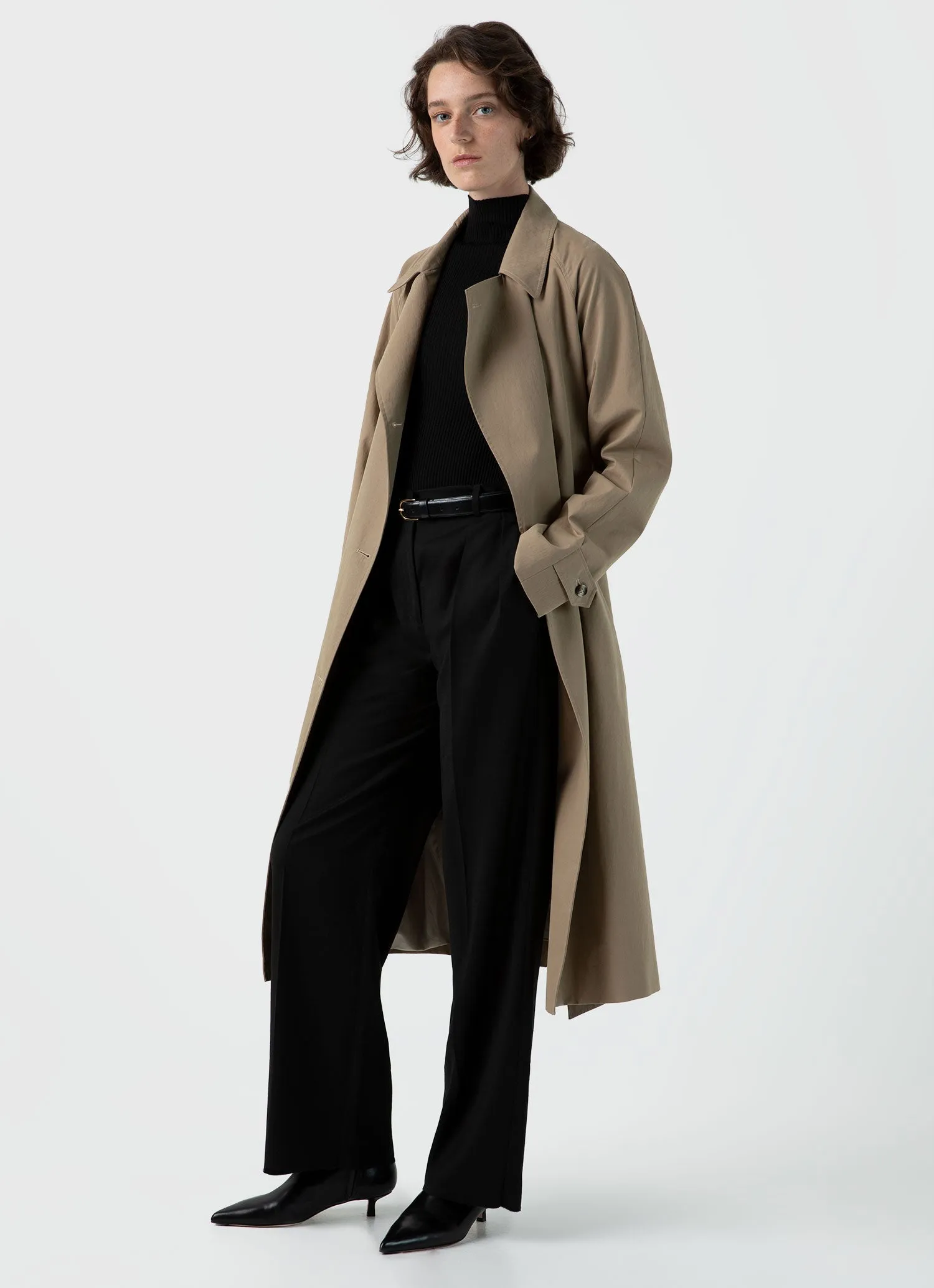 Women's Trench Coat in Dark Stone