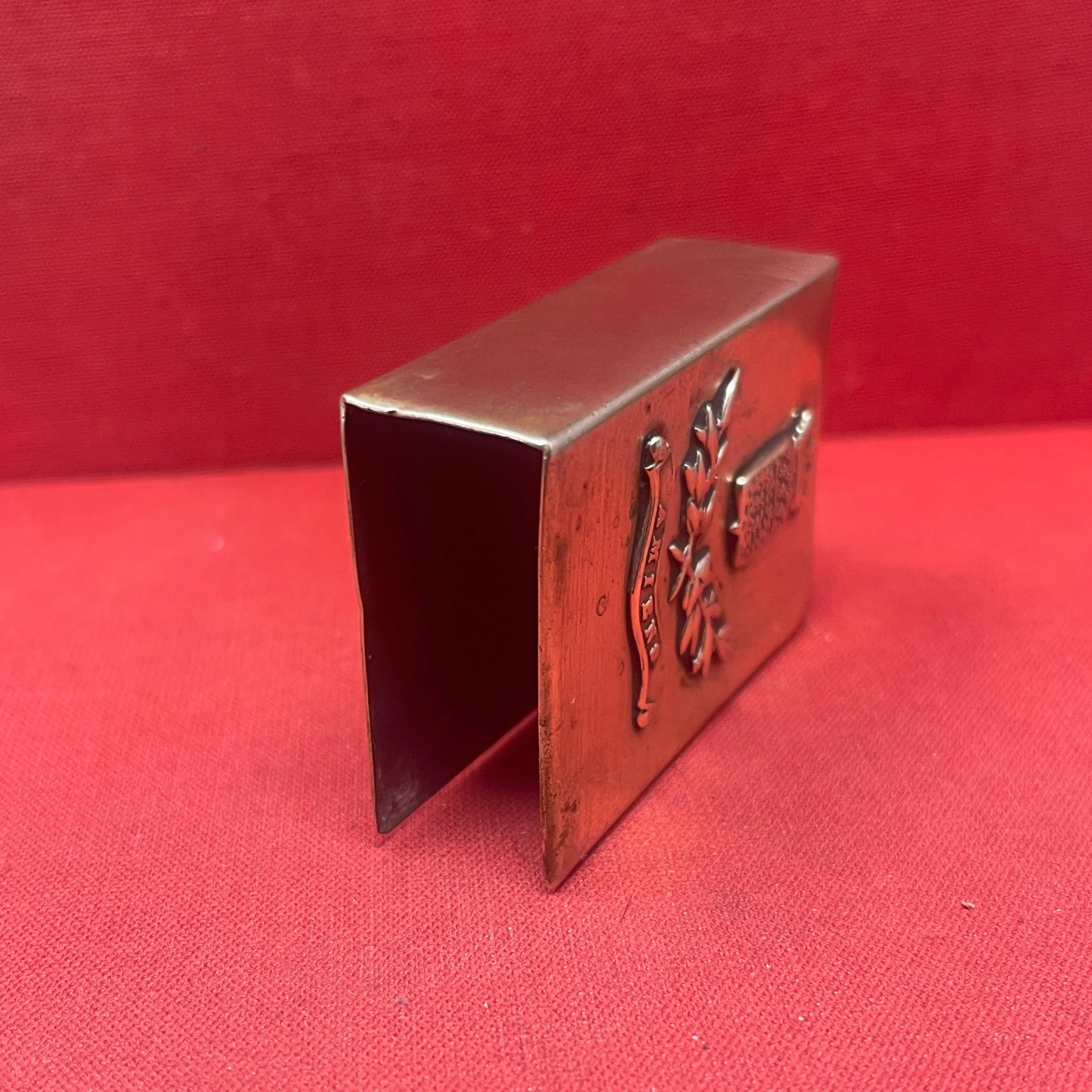 WW1  Brass Trench Art Matchbox Holder