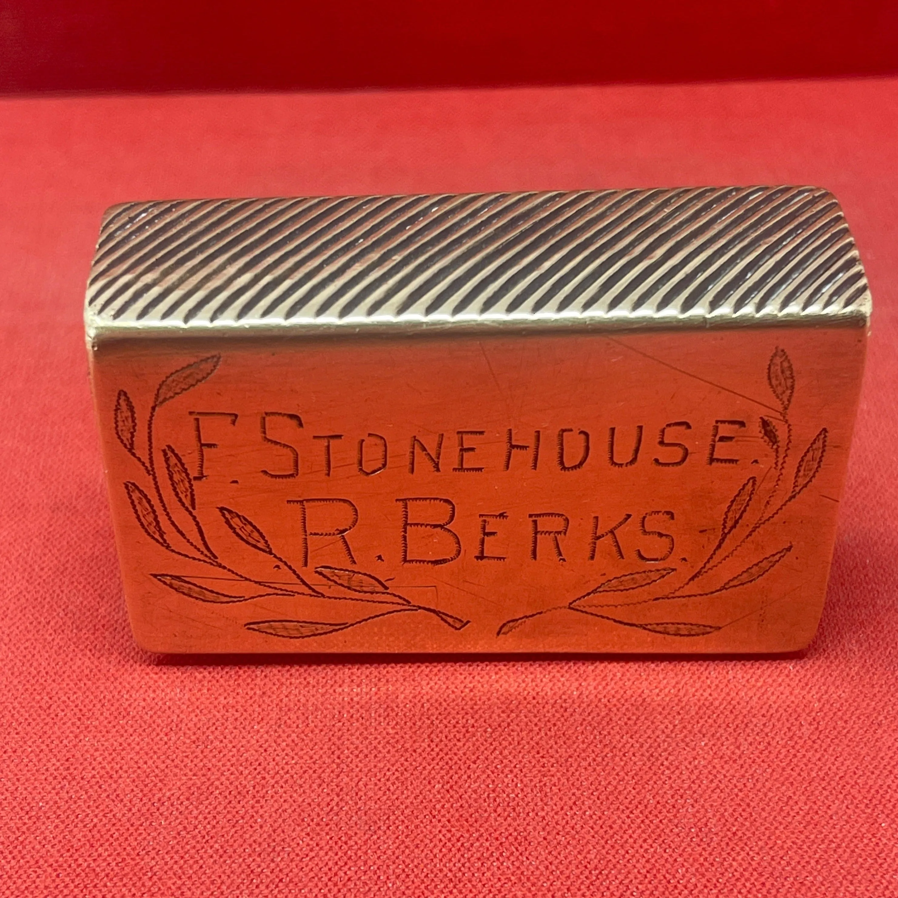 WW1 Trench Art Matchbox Sleeve Private Frederick Stonehouse Royal Berkshires