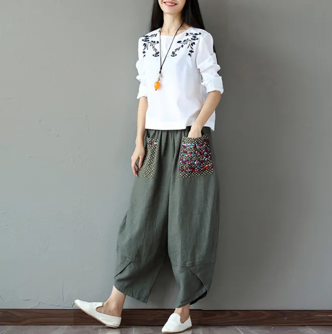 Yauvana Wide Leg Harem Pants