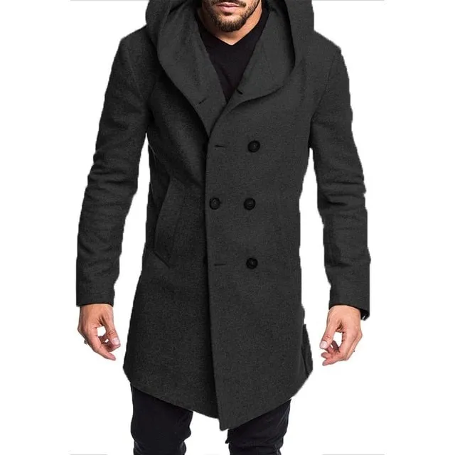 ZOGAA 2019 Fashion Mens Trench Coat Jacket Spring Autumn Mens Overcoats Casual Solid Color Woolen Trench Coat for Men Clothing