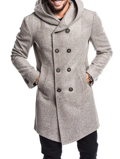 ZOGAA 2019 Fashion Mens Trench Coat Jacket Spring Autumn Mens Overcoats Casual Solid Color Woolen Trench Coat for Men Clothing